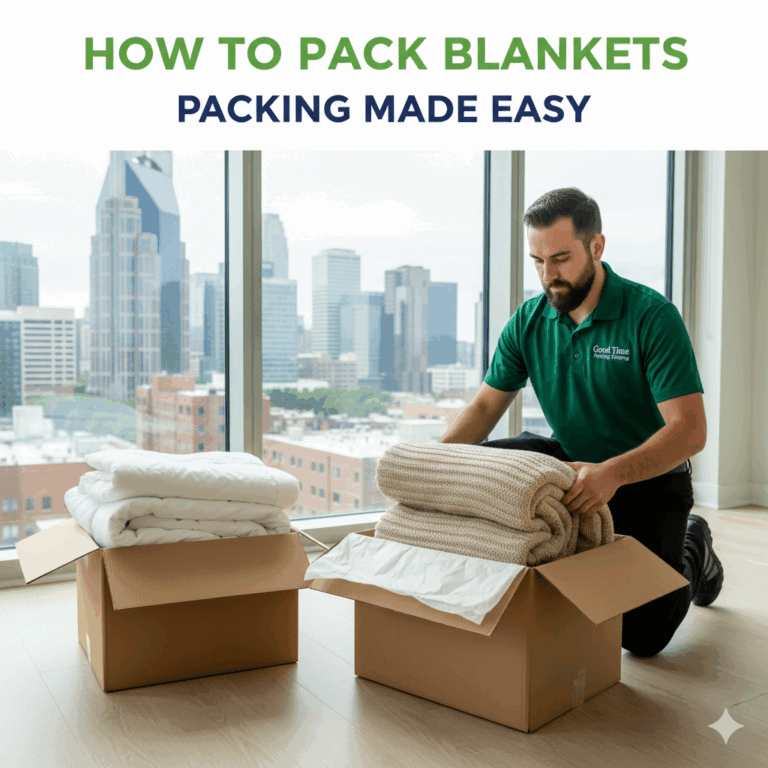 how to pack blankets for moving​